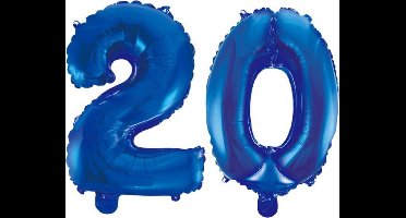 Folieballon 20 jaar blauw 86cm