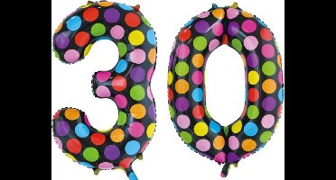 Folieballon 30 jaar stippen 86cm