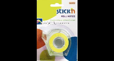 Stick'n Roll note - 50mm x 10meter in dispenser, neon geel sticky notes