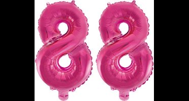 Folieballon 88 jaar roze 86cm