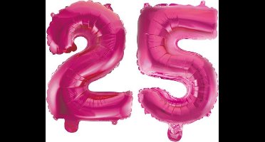 Folieballon 25 jaar roze 86cm