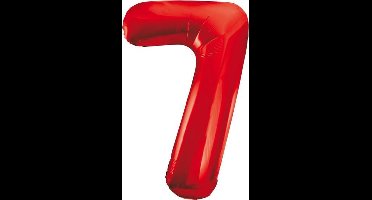 Folieballon 7 jaar rood 86cm