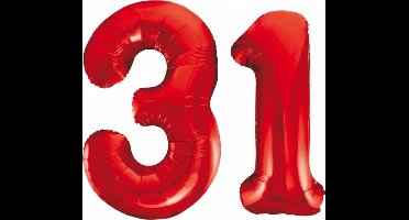 Folieballon 31 jaar rood 86cm