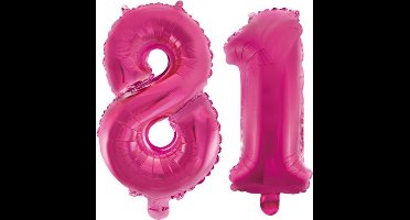 Folieballon 81 jaar roze 86cm