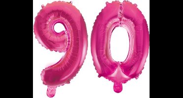 Folieballon 90 jaar roze 86cm