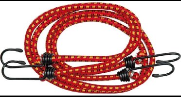 Snelbinder met spinhaak - 200 cm - Rood - 2 stuks
