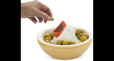 Balvi Snackschaal Hungry Bird 10,5 16 Cm Keramiek Wit/beige