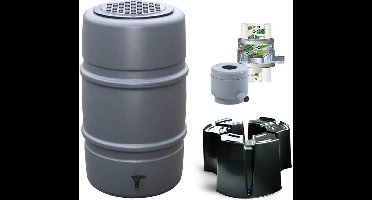 Regentonset Harcostar - 227 L Antraciet + Voet + Vulautomaat & Afsluiter