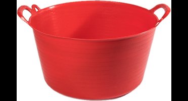 Plasticforte flexibele emmer/kuip - 2x - rood - kunststof - rond - 26 liter - 49 x 44 x 27 cm - wasmanden - tuinafval - speelgoed