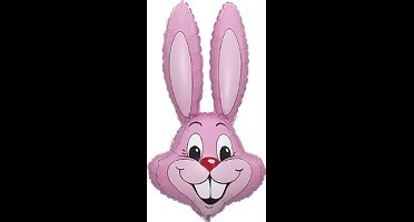 Folieballon Paashaas Roze - 90 cm