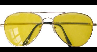 Bril piloot disco geel