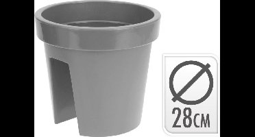 Basic Ronde Balkonbak 28 Cm Lichtgrijs