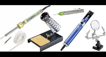 TOOLCRAFT Adjustable Starter Set Soldeerboutset 230 V 60 W Potloodvorm +200 - +450 °C Incl. soldeertin, Incl. soldeerpu