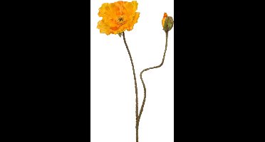 Emerald - Kunstbloem Klaproos 74cm geel - Kunstplant voor binnen