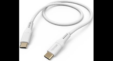 Hama Silicone USB-C naar USB-C Kabel - Oplaadkabel geschikt voor Samsung / Android - 3A USB 2.0 - 480Mbps - 150cm - Wit