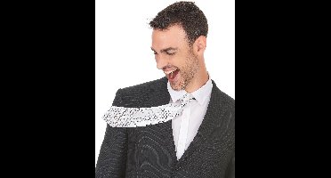 Vegaoo - Zilverkleurige stropdas met lovertjes voor volwassenen