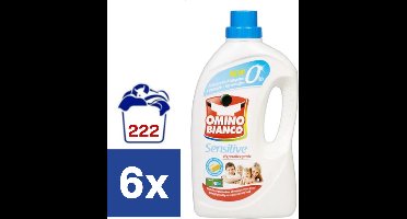 Omino Bianco Sensitive Vloeibaar Wasmiddel - 6 x 1.48 l (222 wasbeurten)