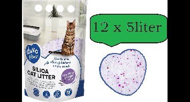 Duvo+ Premium silica - kattenbakvulling - lavendel - Voordeelverpakking - 12x 5L