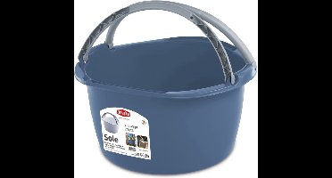 Stefanplast Wasmand/draagmand/teil met hengsel - kunststof - 16 Liter - blauw - 40 x 40 x 25 cm - Schoonmaak/huishoud teilen