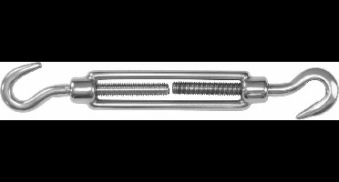 Dulimex Spanschroeven/draadspanner met haak/haak - 1x - 7cm - verzinkt zamak - 80kg - M8 schroefdraad