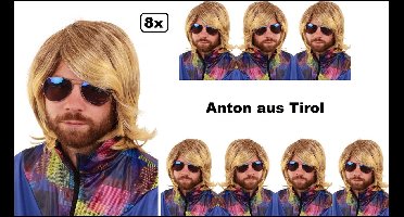 8x Pruik Anton aus Tirol blond - Apres ski pruik voor Oktoberfest - 8 stuks