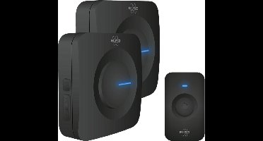ELRO DB3000 Draadloze Deurbel Set – met 2x Ontvanger op batterij - Bereik 300 meter - IP65 Waterdicht - 64 Melodieën - Zwart