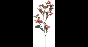 Emerald Kunstbloem Magnolia Pearl tak - 87 cm - fuchsia - Kunst zijdebloemen