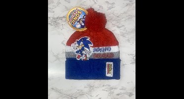Sonic the hedgehog beanie muts met pompom maat 52