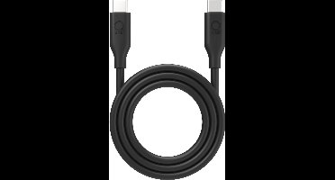 Qware - USB C to USB C - Kabel - Cable - Fast charge - Snel laden - 1 meter - Siliconen - Knoop vrij - Extra flexibel - Zwart