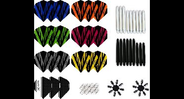 XQMax Dart Flights en Dart Shafts - Multipack - 29 Sets - 87 Stuks - Veerringetjes - Extra Stevig - Darts Flights - Darts Shafts - Cadeau