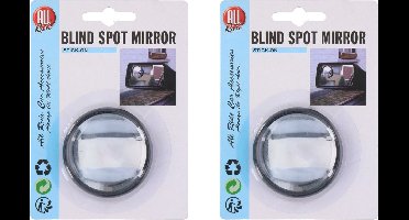 All Ride Dodehoek spiegel auto/motor - 2x - klein rond - D10 cm - caravan/aanhanger - buitenspiegel - op te plakken