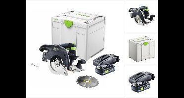 Festool HKC 55 EB-Basic accucirkelzaag 18 V 160 mm borstelloos ( 576163 ) + 1x accu 4.0 Ah + lader + Systainer