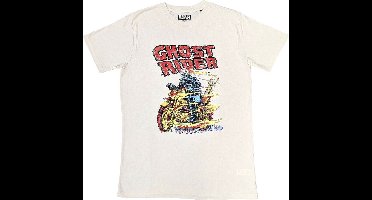 Marvel Ghost Rider - Bike Heren T-shirt - M - Creme