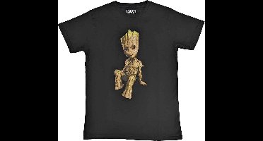 Marvel Guardians Of The Galaxy - Groot Perch Heren T-shirt - M - Zwart