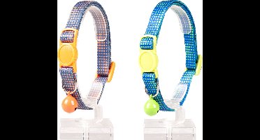 Duvoplus - Halsband Voor Dieren - Kat - Kattenhalsband Retro Bollen Nylon 20-30cm / 10mm Gemengde Kleuren - 1st
