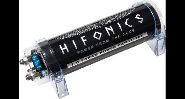 HiFonics HFC1000 - Autoversterker - Condensator 1 Farad - Power capacitor - Stroom buffer 1.0 Farad - Elco - met Volt meter
