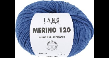 Lang Yarns Merino 120 - 31 middenblauw - Merinowol Garen