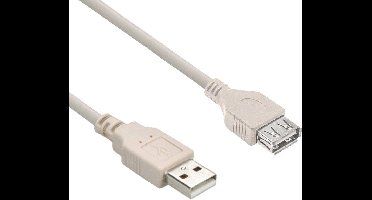 Profile USB Kabel - USB-A (m) naar USB-A (v) - USB 2,0 - 3m - Grijs