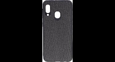 Shop4 - Samsung Galaxy A20e Hoesje - Zachte Back Case Denim Zwart