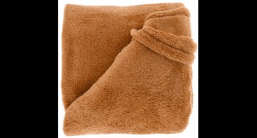 Unique Living Plaid Justin - Polyester - Bruin - 200 x x 150 cm (BxHxD)