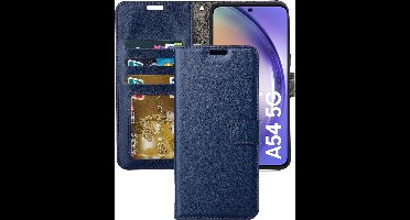 Portemonnee Book Case Hoesje Geschikt voor: Samsung Galaxy A54 - Donker blauw