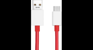 OnePlus USB-A naar USB-C Kabel, 100W - 100cm - TPE Materiaal - Snel opladen - Rood