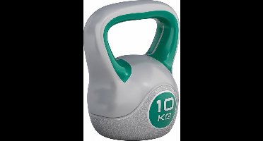 Gorilla Sports Kettlebell Trendy - Kunststof - 10 kg - Grijs - Groen