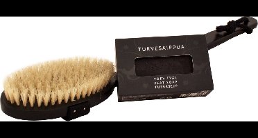 Emendo Sauna Houten rug borstel met Turfzeep 180 gram