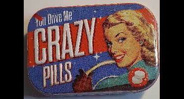 Pillendoosje You Drive Me Grazy - Gevuld met pepermuntjes mint box 4 x 6 cm