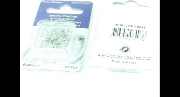 Splitring gehard zilverkleur 6 milimeter 50 Stuks