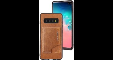 Bruin hoesje van Pierre Cardin - Backcover - Stijlvol - Leer - Galaxy S10 - Luxe cover