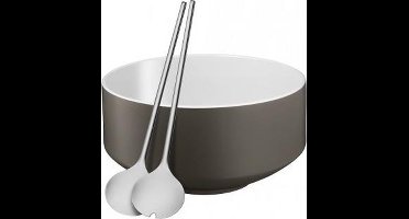WMF Satin Vigo - Saladeschalen - 3-delig - Lava Grey - Stijlvol Design - Duurzaam Materiaal