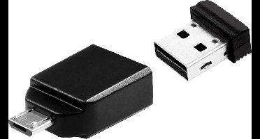 Verbatim Nano Store N GO USB-stick smartphone/tablet Zwart 16 GB USB 2.0, Micro-USB 2.0