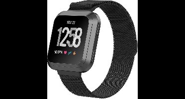 Bandje geschikt voor Fitbit Versa Lite - Zwart Milanese Band